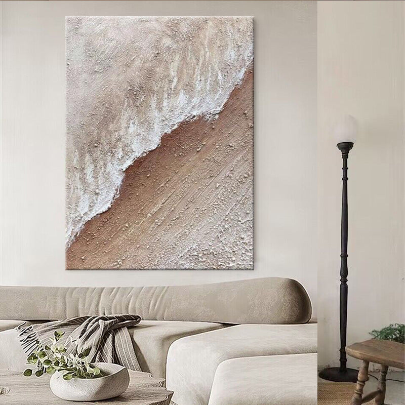 Texturierte Küstenwellen-Leinwandkunst