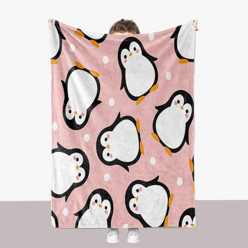 Pinguin-Themen-Plüsch-Wurfdecke