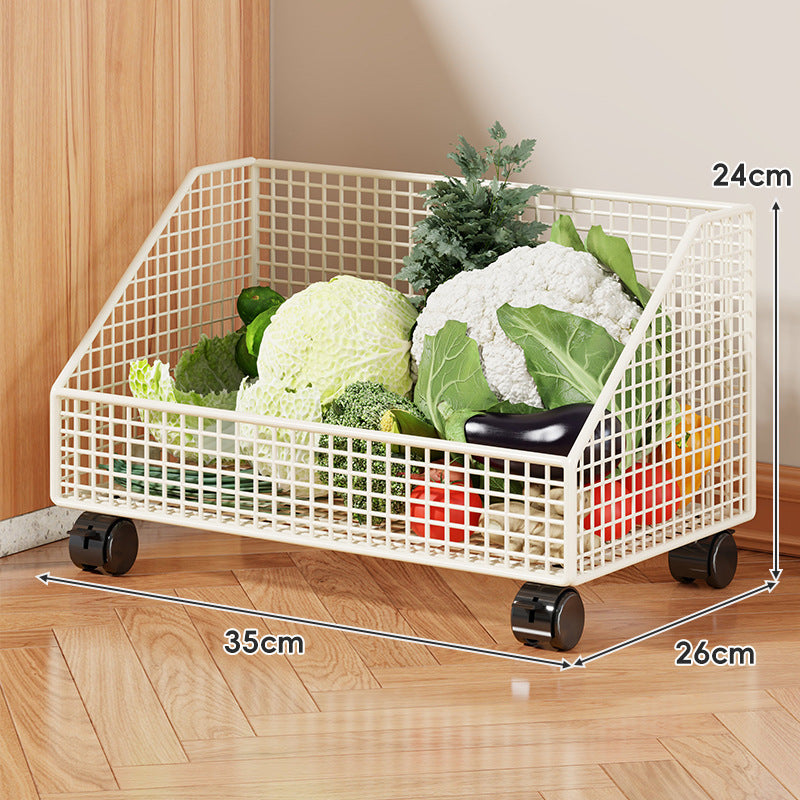 Rollwagen aus Mesh mit Holzgriffen