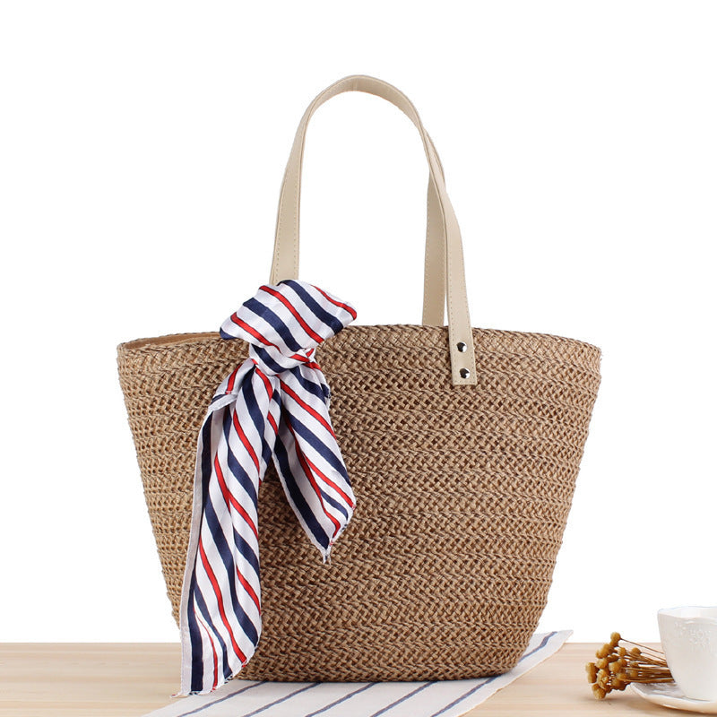 Strohtasche mit Modischem Knotenverschluss Brehn
