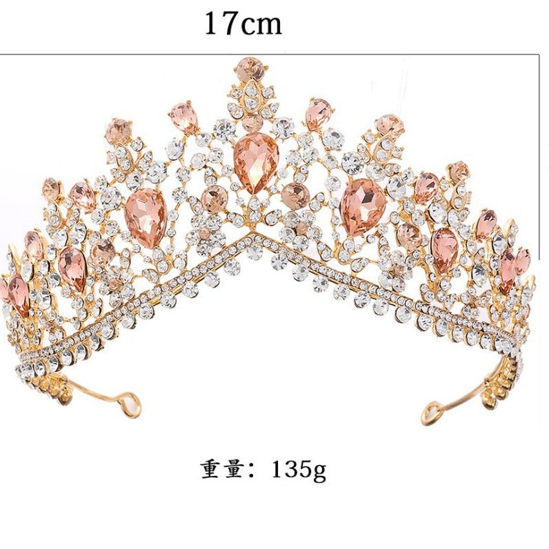 Damen Glamouröse Tiara mit Strass- und Kristallverzierungen Brehn