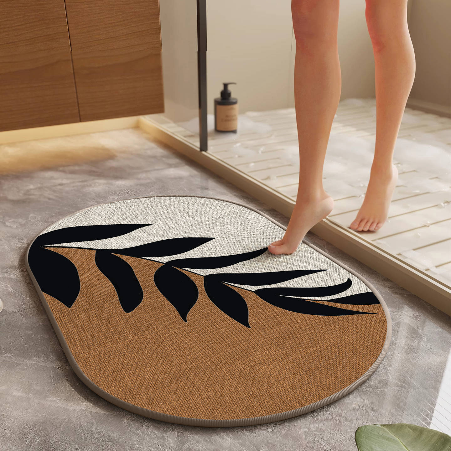 Botanisches Blätterdesign Badmatte