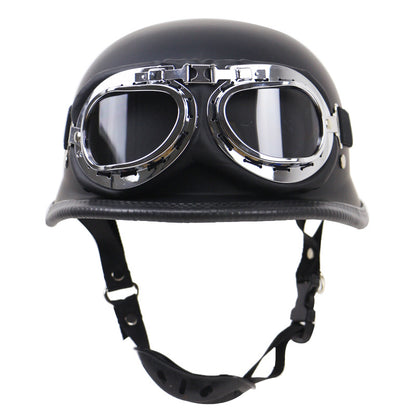 Vintage-Motorradhelm mit schützenden Goggles Brehn
