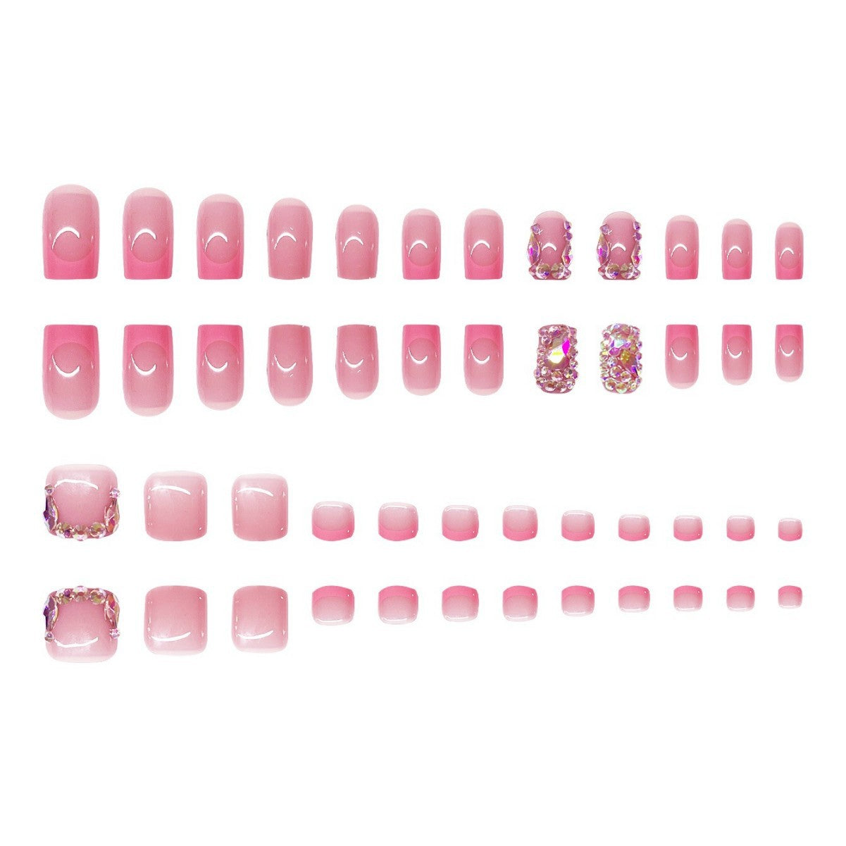 Luxuriöses mit Strass verziertes Nagelkunst-Set Brehn