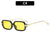 Hochwertige winkelige Sonnenbrille mit goldenen Akzenten