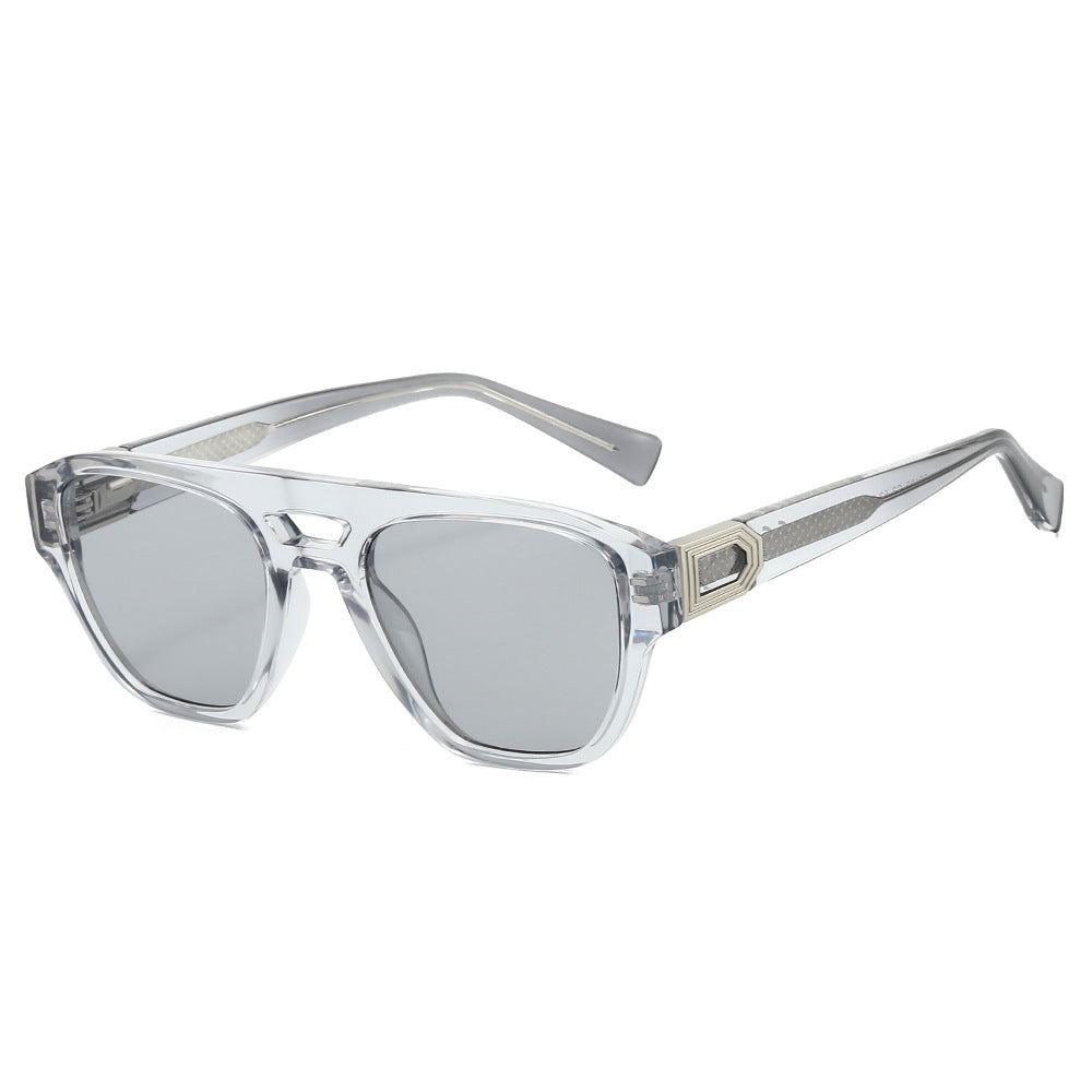 Damen Designer-Sonnenbrille mit modernem, kantigem Rahmen und Farbverlauf Brehn