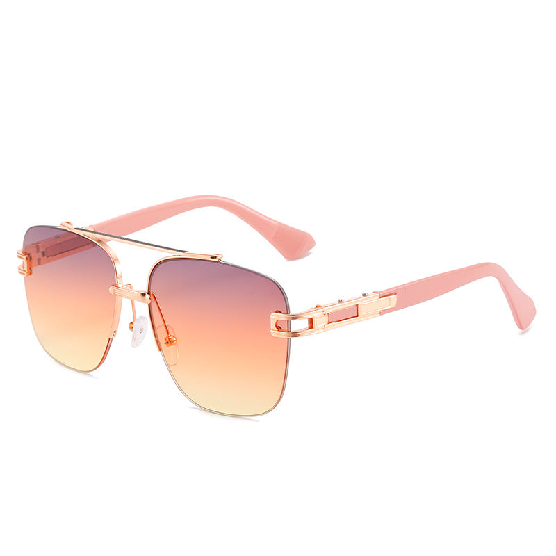 Damen Modische quadratische Sonnenbrille mit elegantem Metallrahmen Brehn