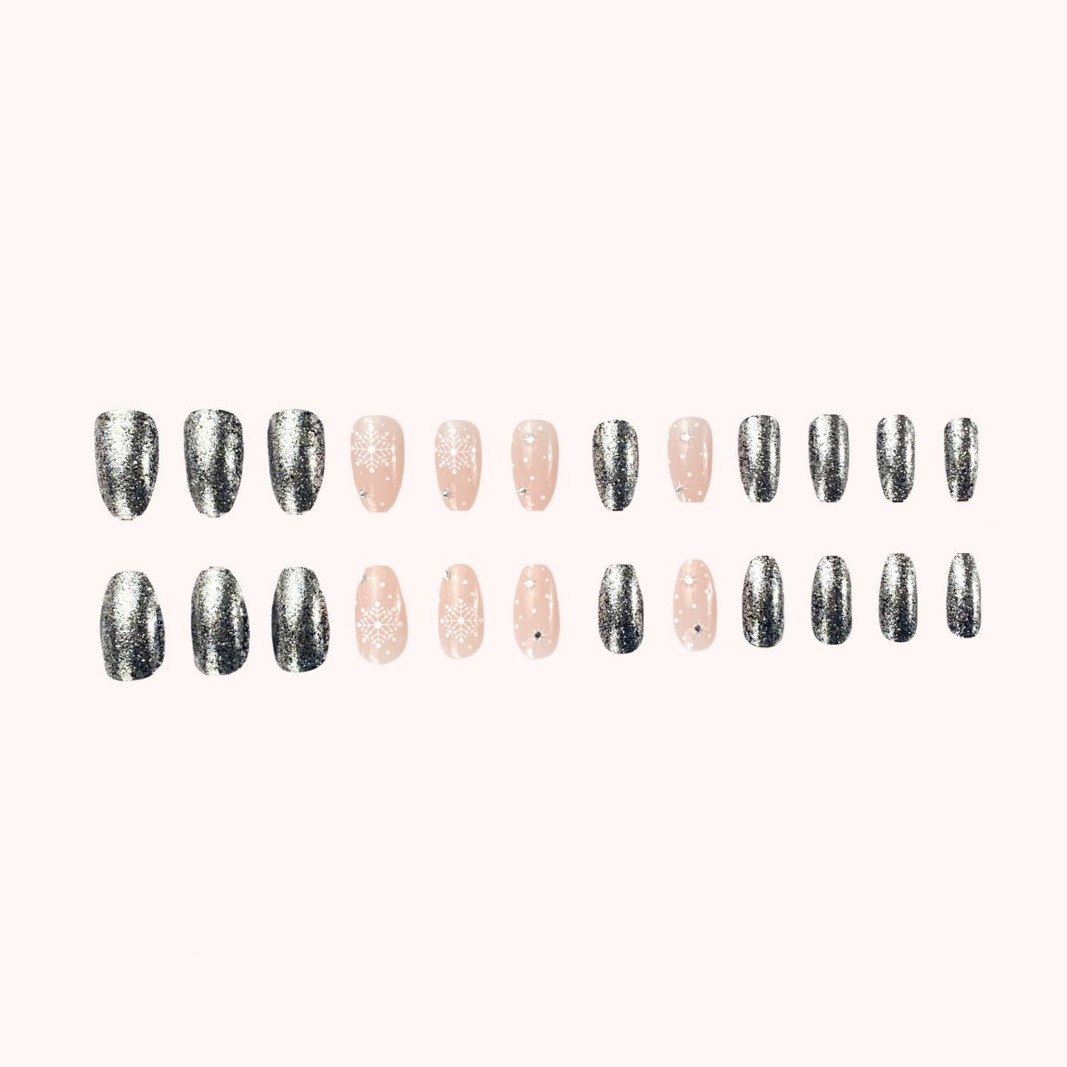 Festliches Schneeflocken-Nagelkunstdesign Brehn