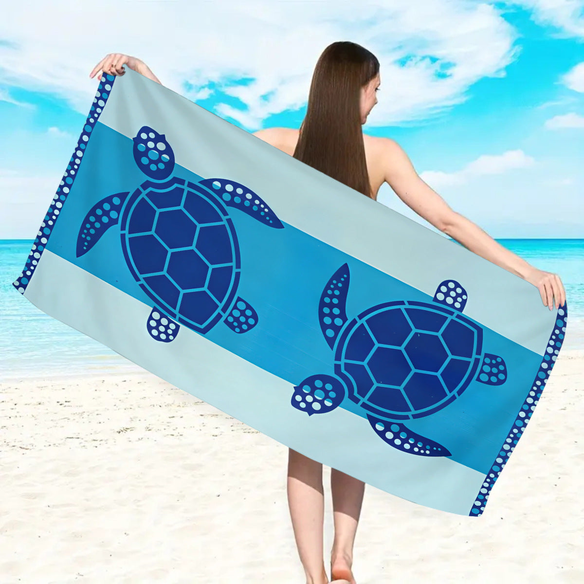 Mikrofaser Strandtuch mit exklusivem Schildkrötenmotiv Brehn
