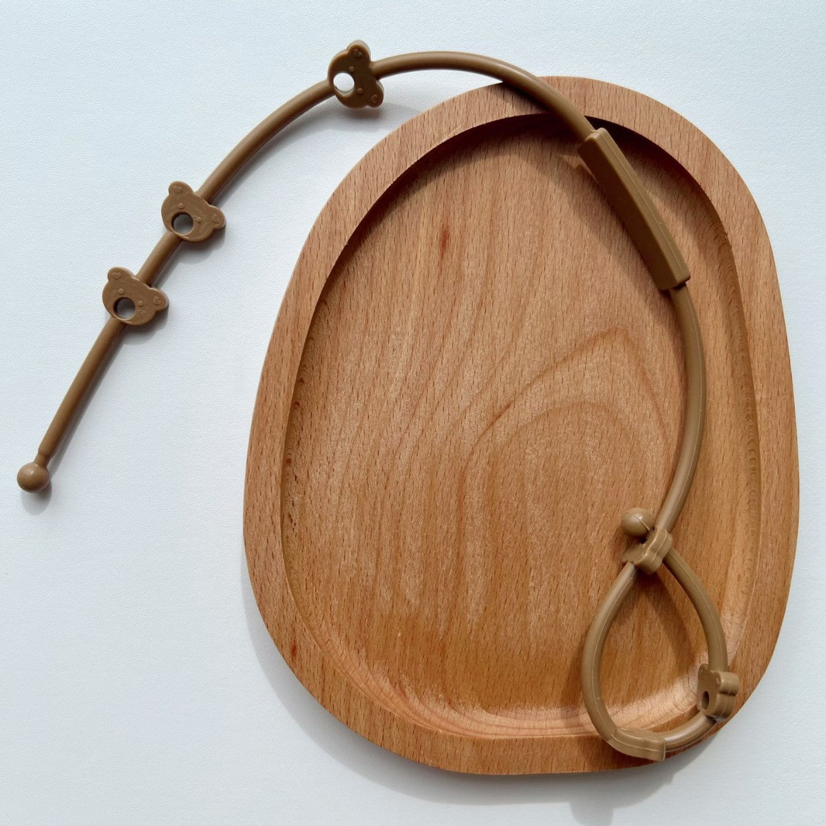 Silikonperlen Schnullerkette mit Bär Beißring und Schnellverschluss Sicherheitsclip