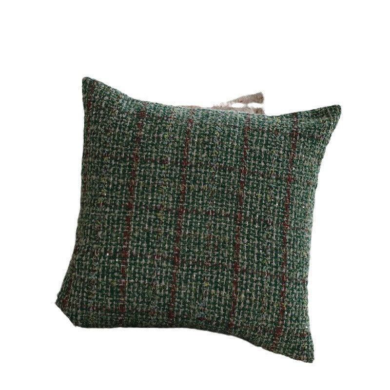 Quadratischer Bouclé-Kissenbezug im Tweedstil mit dezentem Multicolor‑Tufting Brehn
