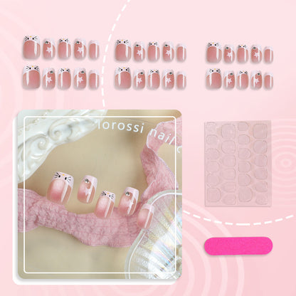 Künstlerisches katzenmotiviertes Press-On-Nagelset