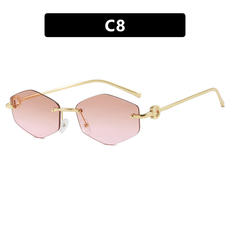Damen modische Sonnenbrille mit hexagonalem Gestell und luxuriösen Akzenten Brehn