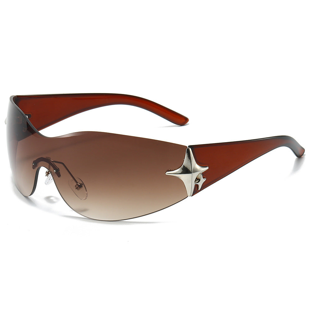 Futuristische Schildbrille mit metallischen Akzenten Brehn