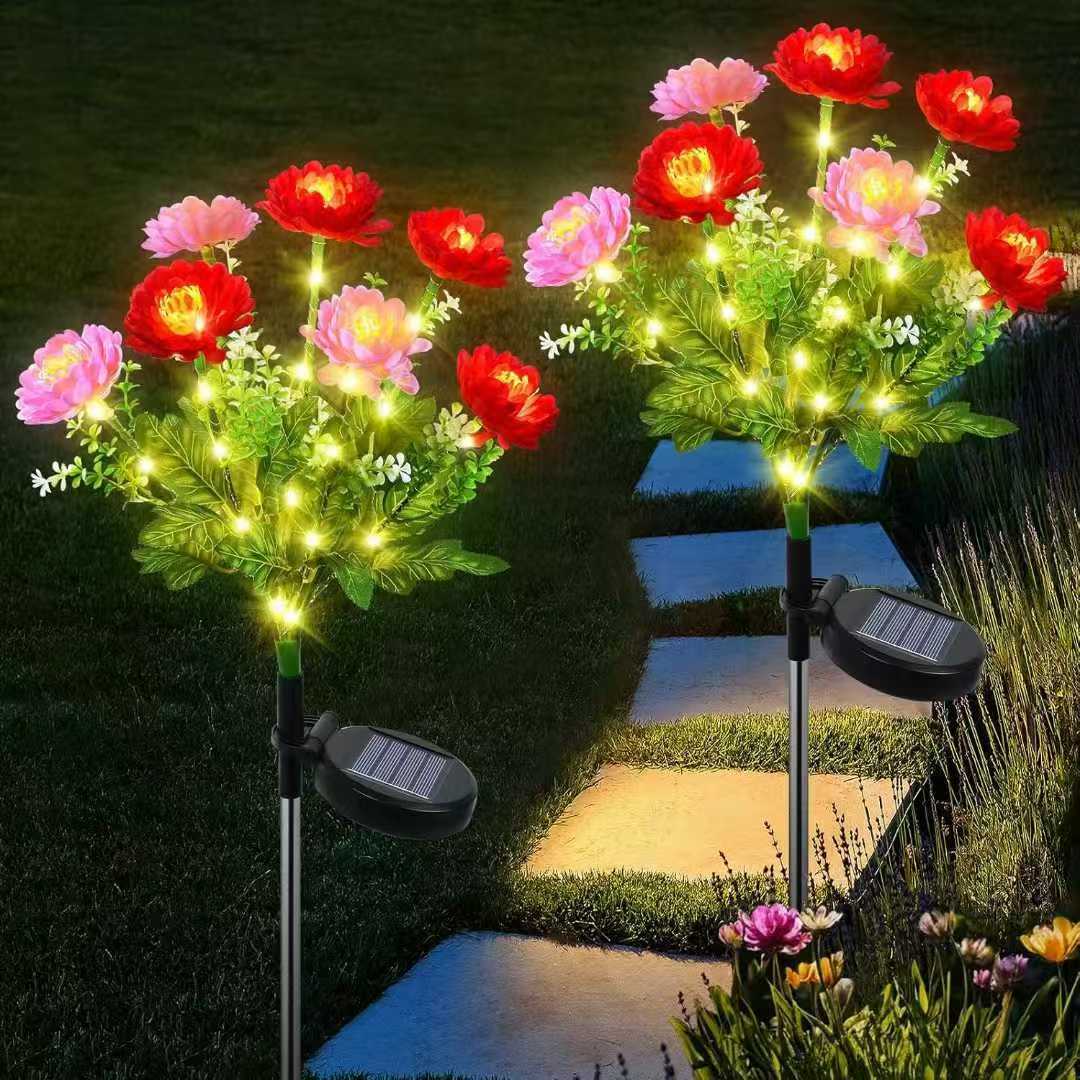 Solar Gartenstecker Künstliche Blume LED Wegdekoration Brehn
