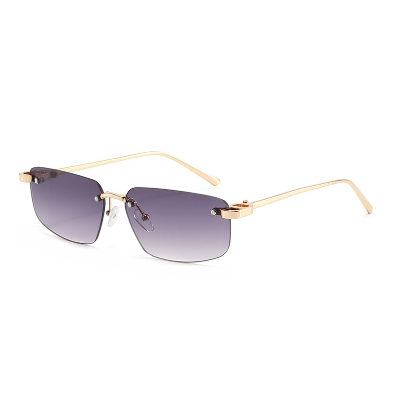 Damen modische rechteckige Sonnenbrille mit minimalistischem Rahmen Brehn