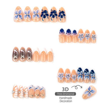 Elegante florale dekorative Press-On Nagelset 1790738681