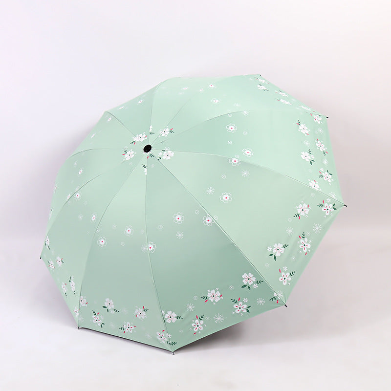 Damen Stilvoller Falt-Regenschirm mit floralen Motiven Brehn