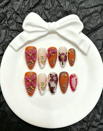 Artisan Floral Press-On Nagel Set