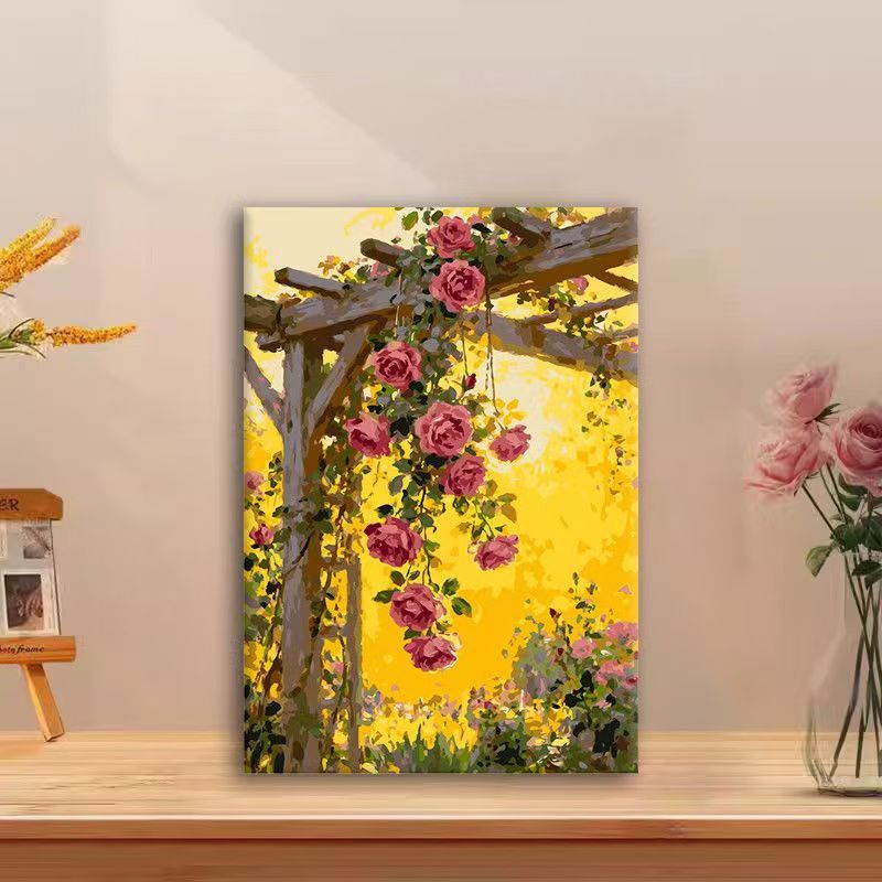 Blumengemustertes Leinwand-Wandkunst Brehn
