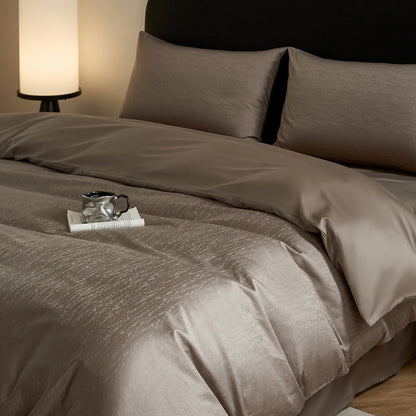 Wendbares Satin Bettbezug-Set mit subtiler strukturierter Jacquard
