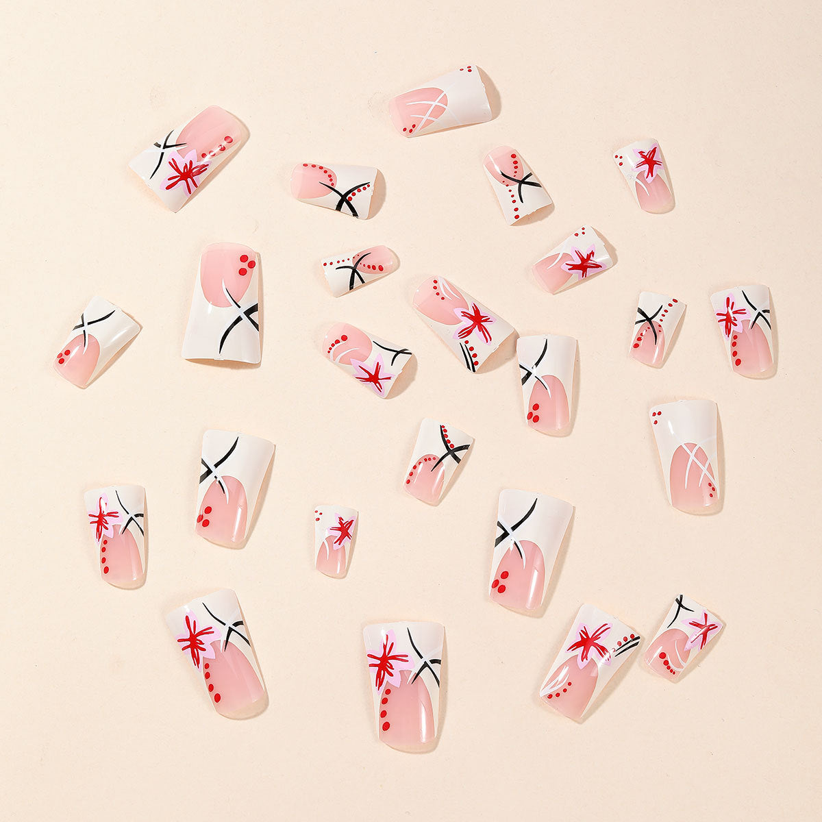 Künstlerisches Florales Acryl-Nageldesign Brehn