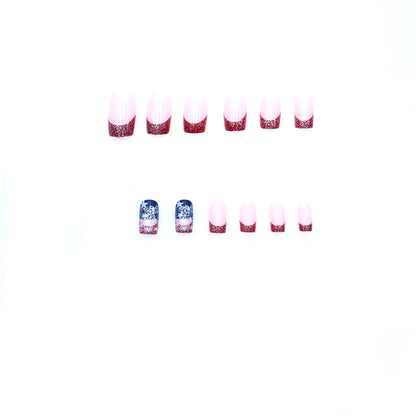 Patriotische Glitzer-Nagelkunst Brehn