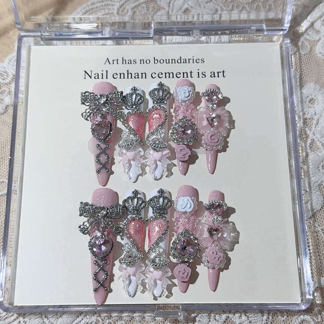 Verschnörkeltes 3D Press-On Nagelkunst-Set