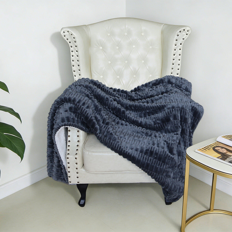 Damen luxuriöse Plüsch-Decke mit texturiertem Design Brehn