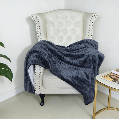 Damen luxuriöse Plüsch-Decke mit texturiertem Design Brehn