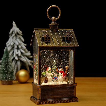 Nostalgische Weihnachtslaterne mit beweglich großem Weihnachtsmann Brehn