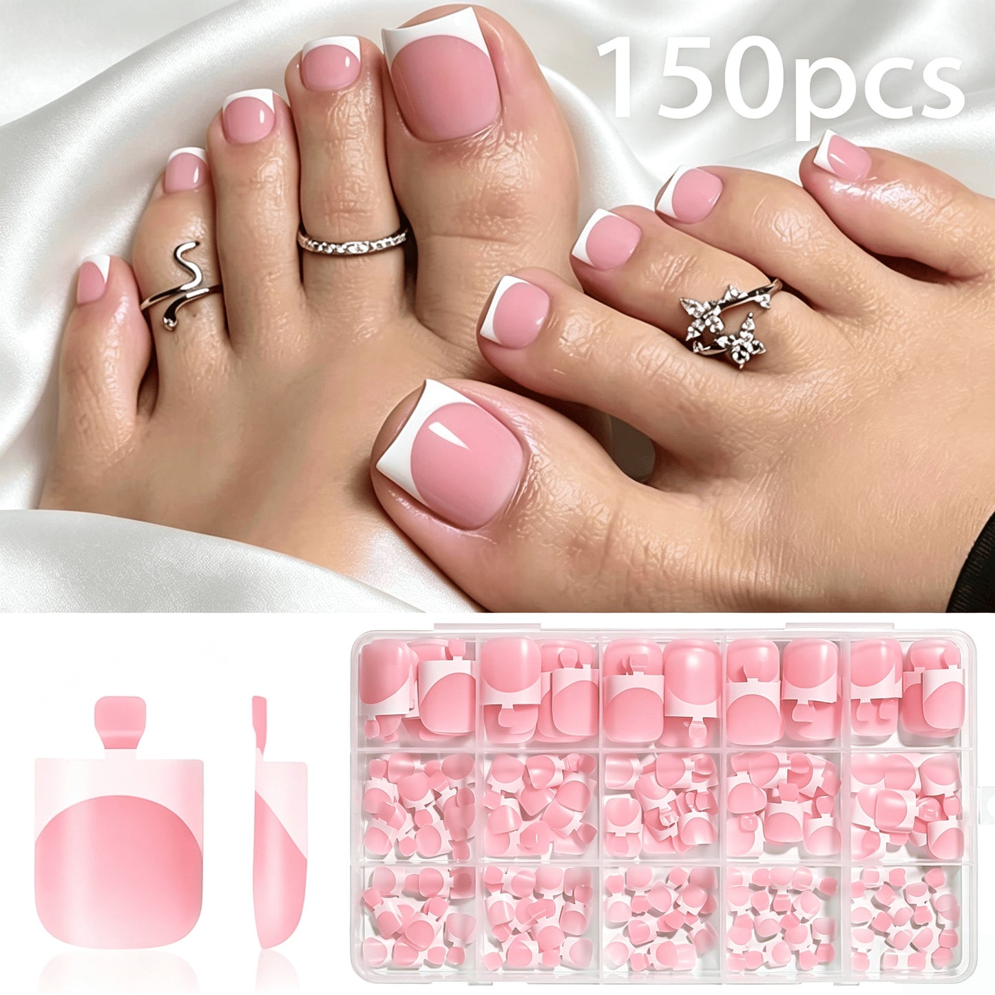 Premium Französisches Tip Kunstnagelset Brehn