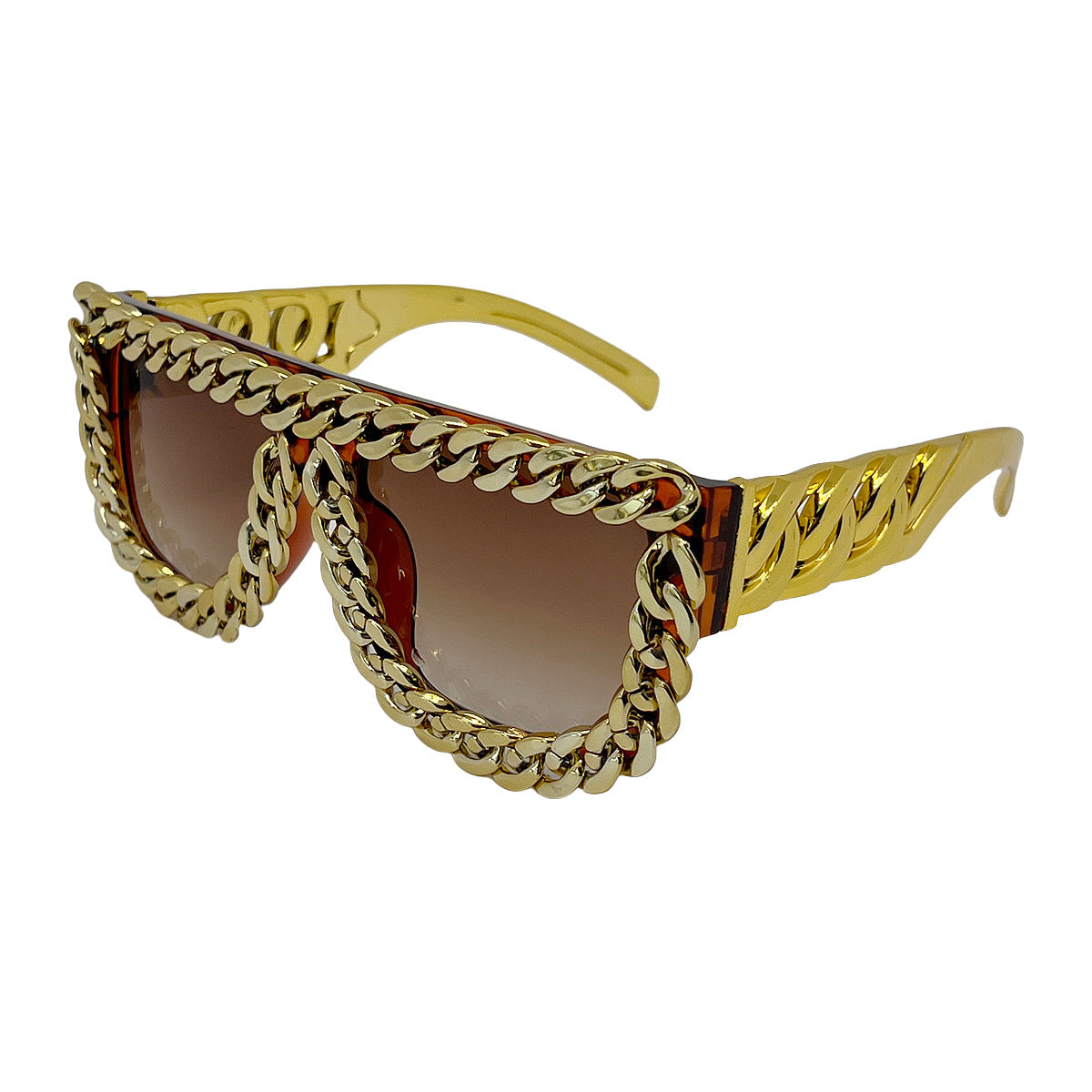 Damen Sonnenbrille mit auffälligem Kettenrahmen Brehn