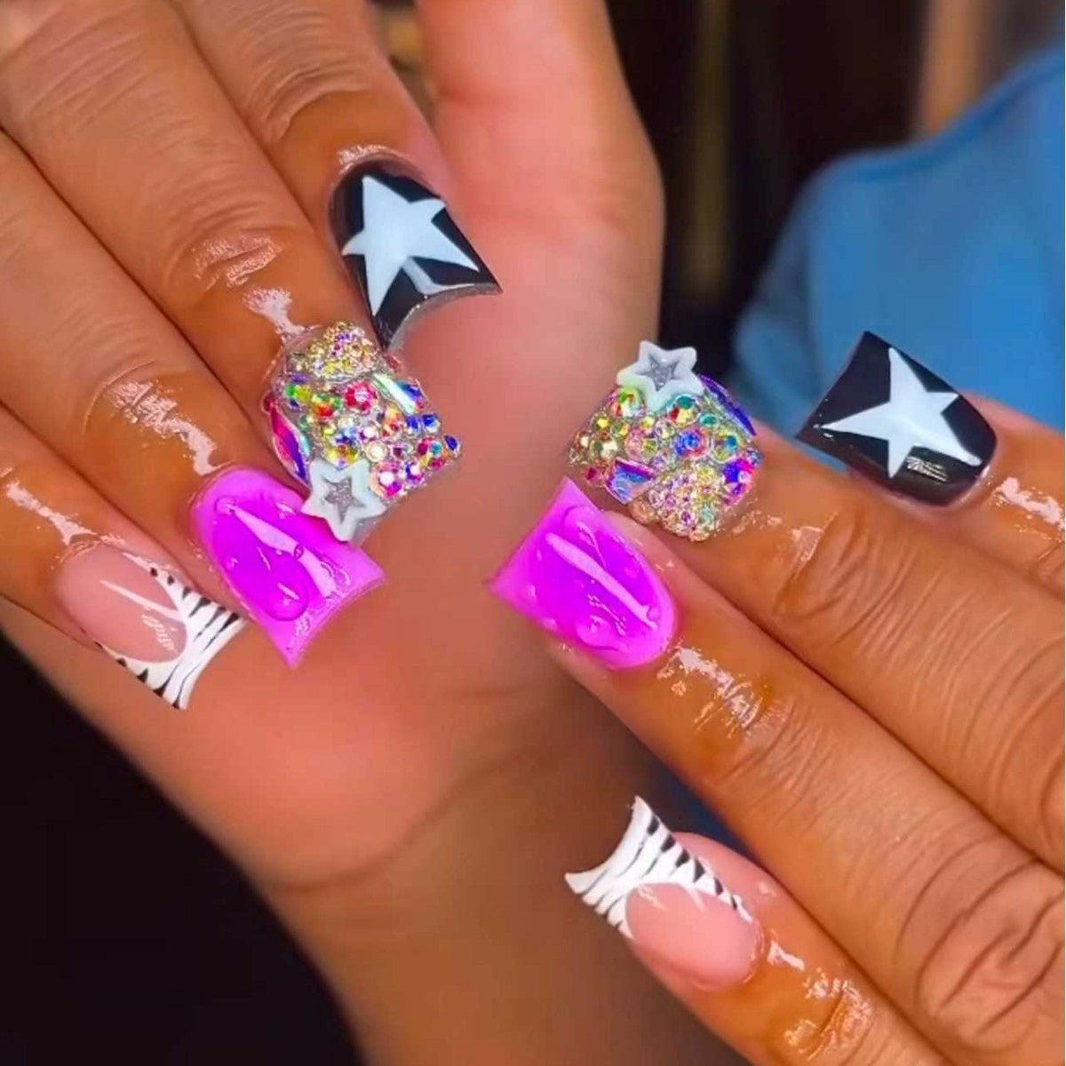 Kreatives Kunstvolles Press-On Nagelset Brehn