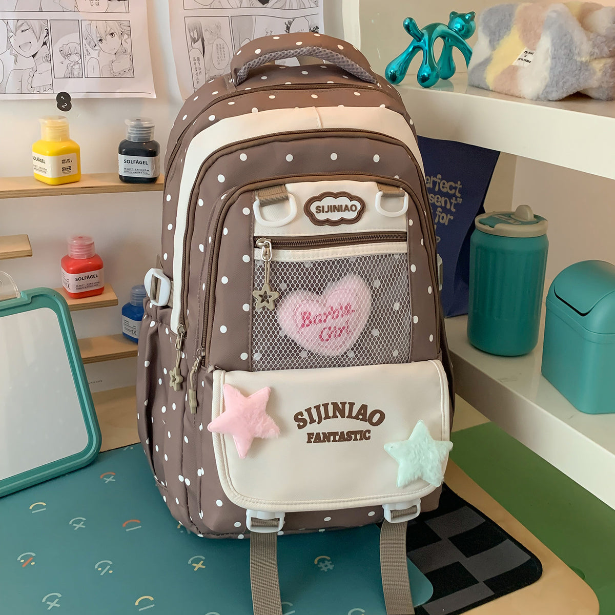 Stylische Pünktchen Schultasche Brehn