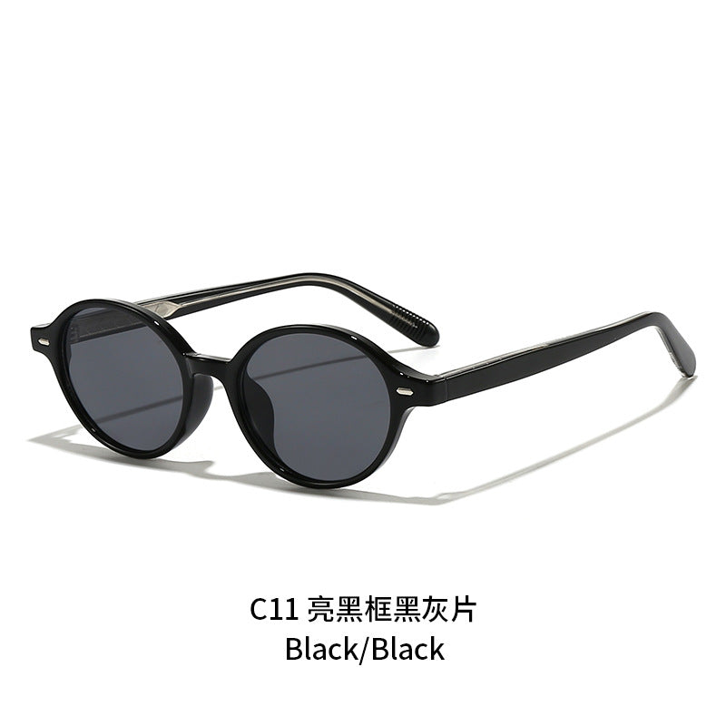 Damen stilvolle Sonnenbrille mit hochwertigem, runden Rahmen und UV-Schutz Brehn