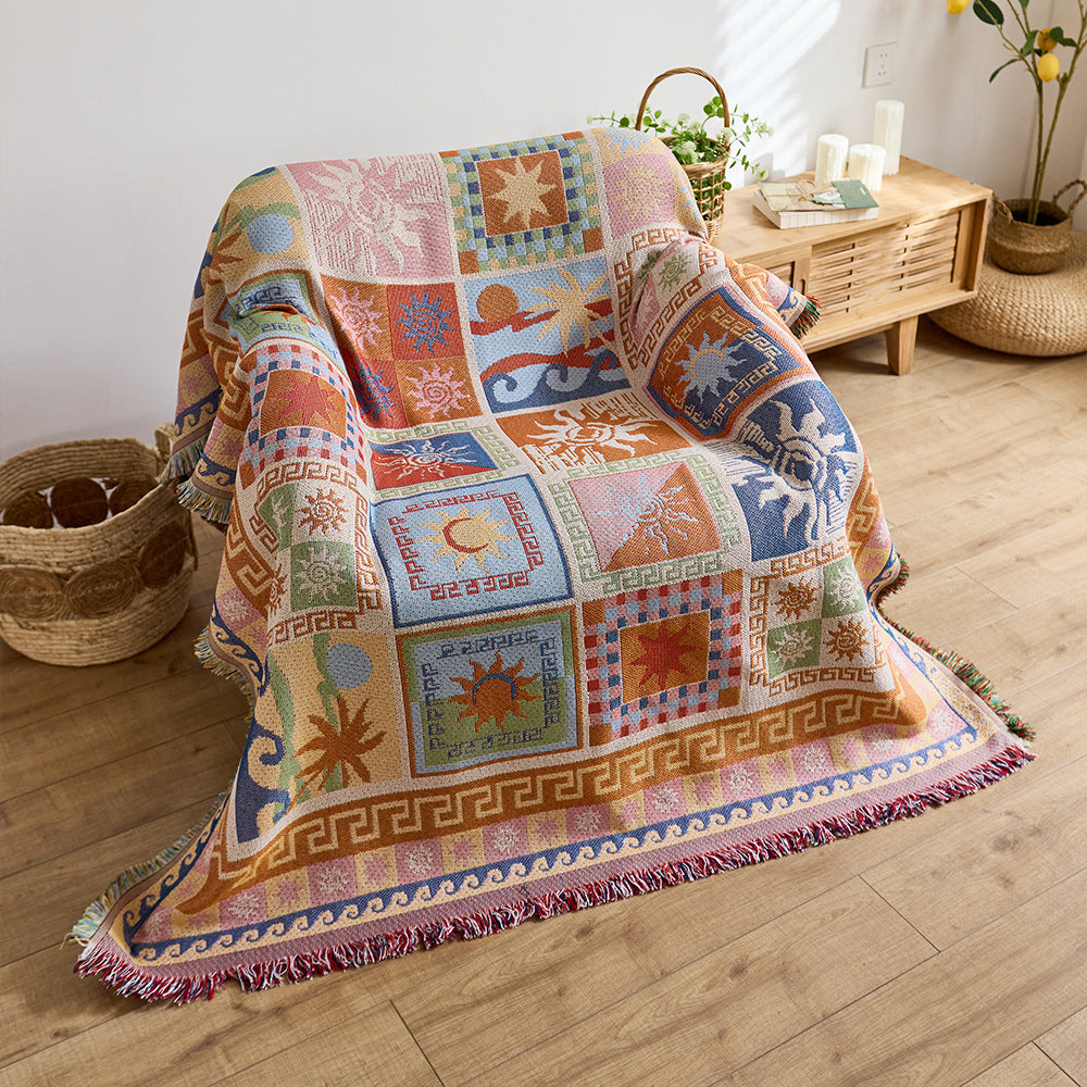 Künstlerische Jacquard-Wurfdecke