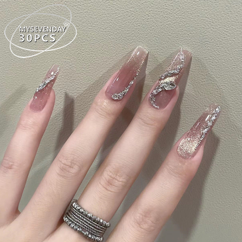Glamouröse mit Strass besetzte spitze Press-On Nägel Brehn
