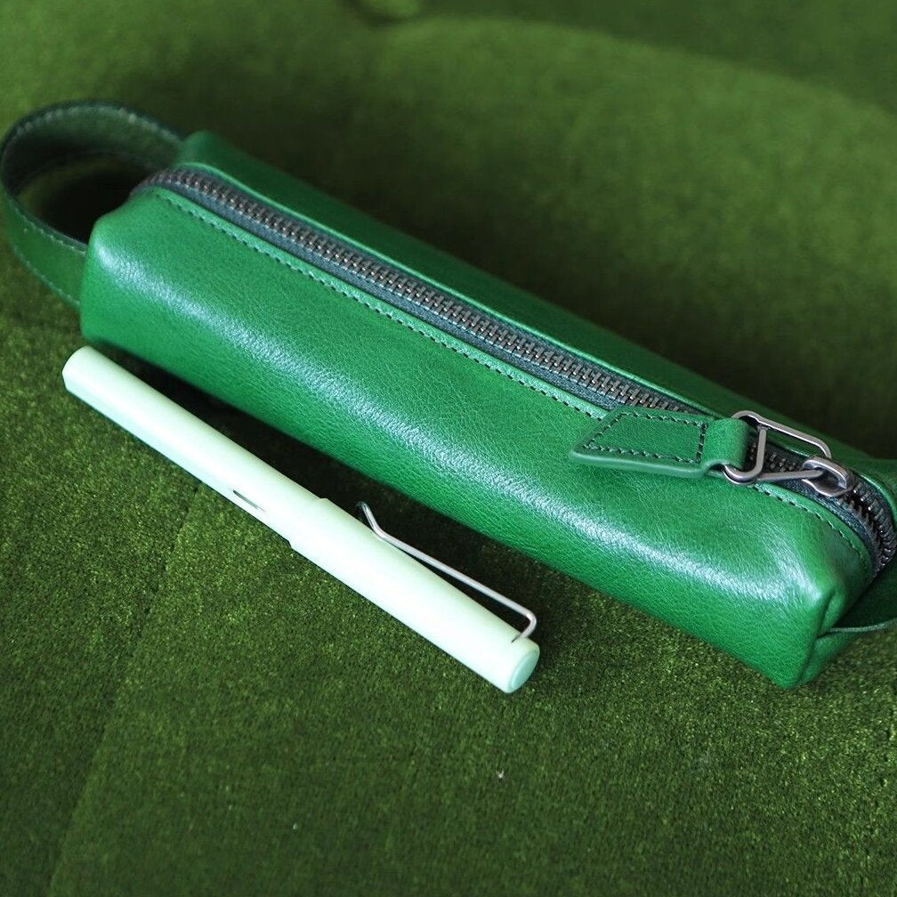 Stylische Reißverschluss Leder Bleistiftetui Brehn