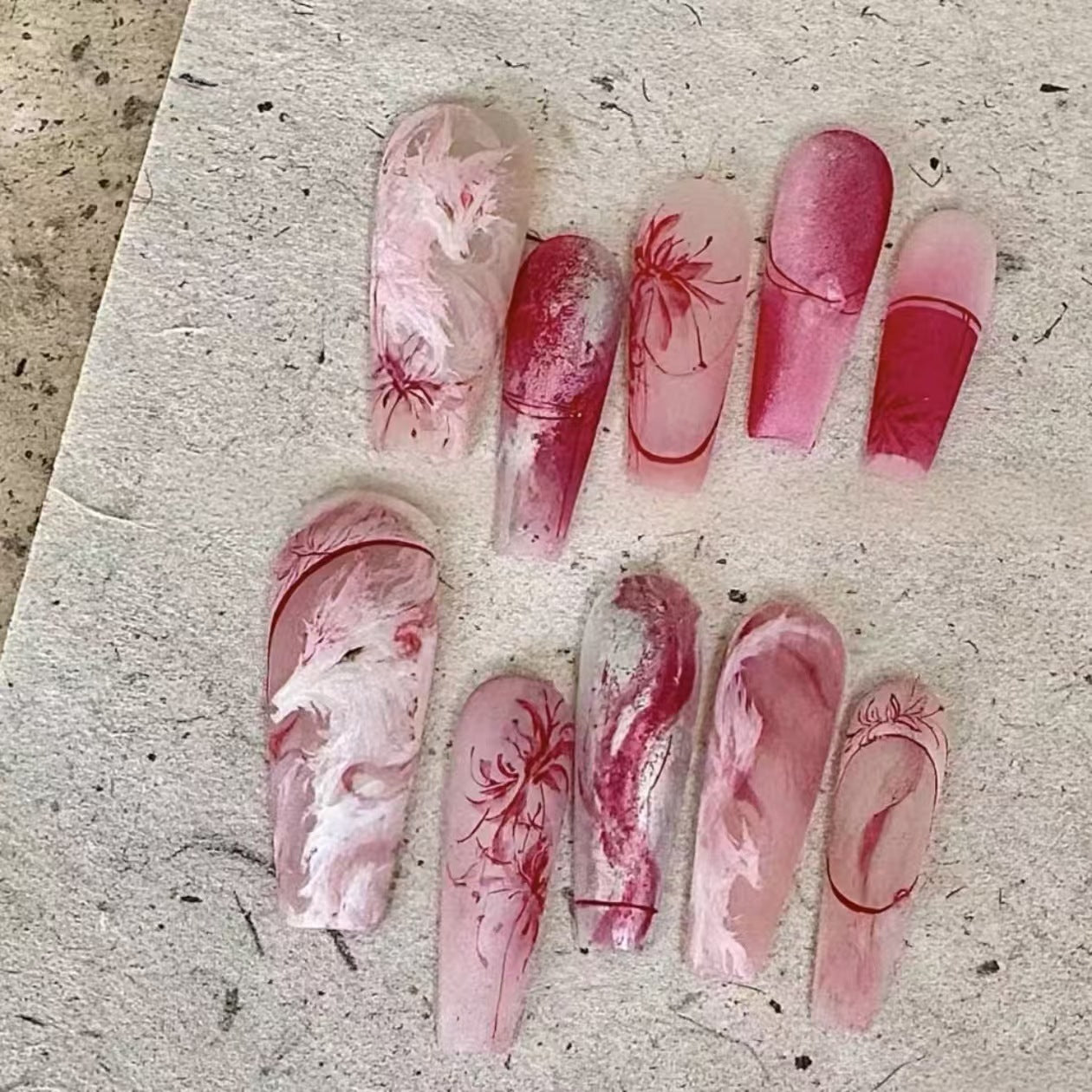 Künstlerisches Floral Nagelkunst Design Set Brehn