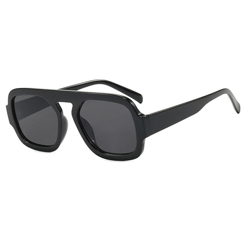 Damen stylische quadratische Sonnenbrille mit breitem Rahmen und UV-Schutz Brehn