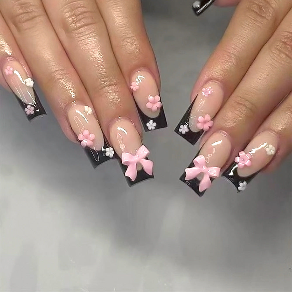 Dekorative Blumen Press-On Nagelkunst Set Brehn