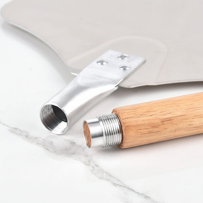 Extra Große Pizzaschaufel mit Abnehmbarem Holzgriff und Dünner Aluminiumplatte Brehn