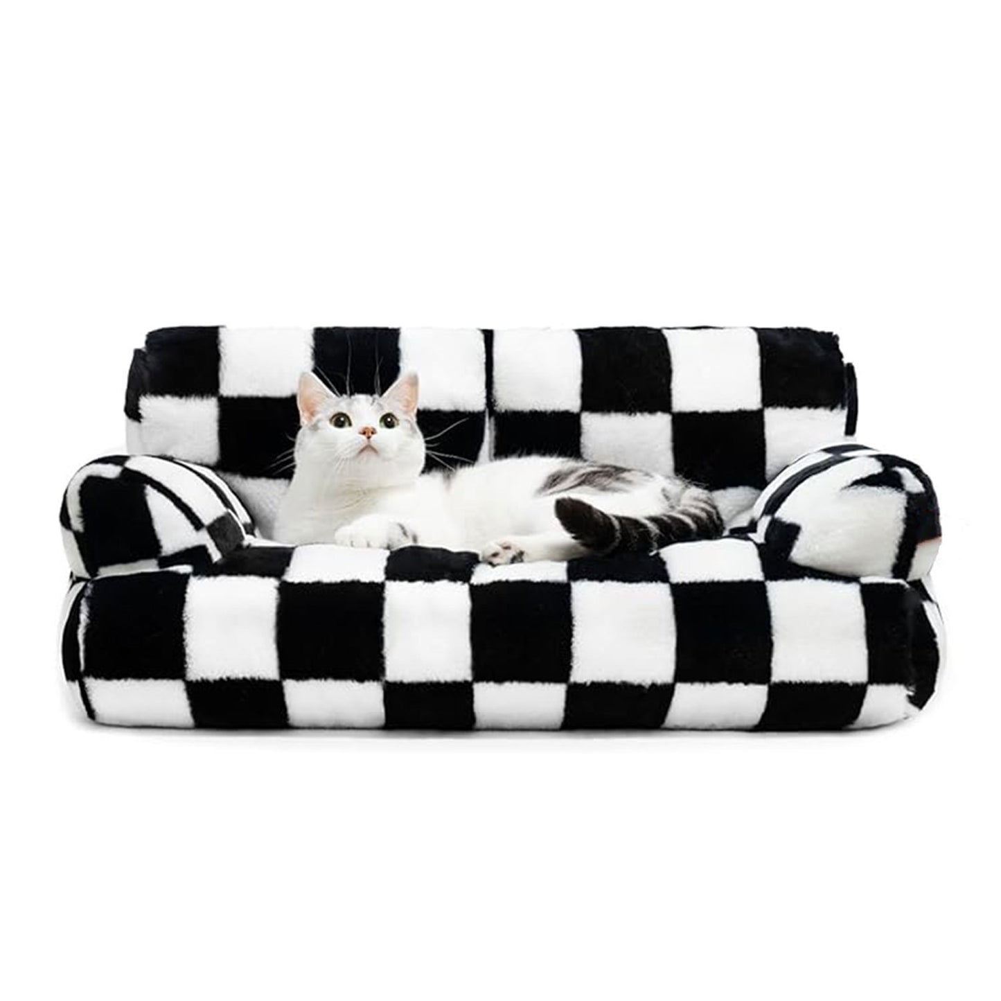 Schachbrettmuster Plüsch Sofa Hundebett