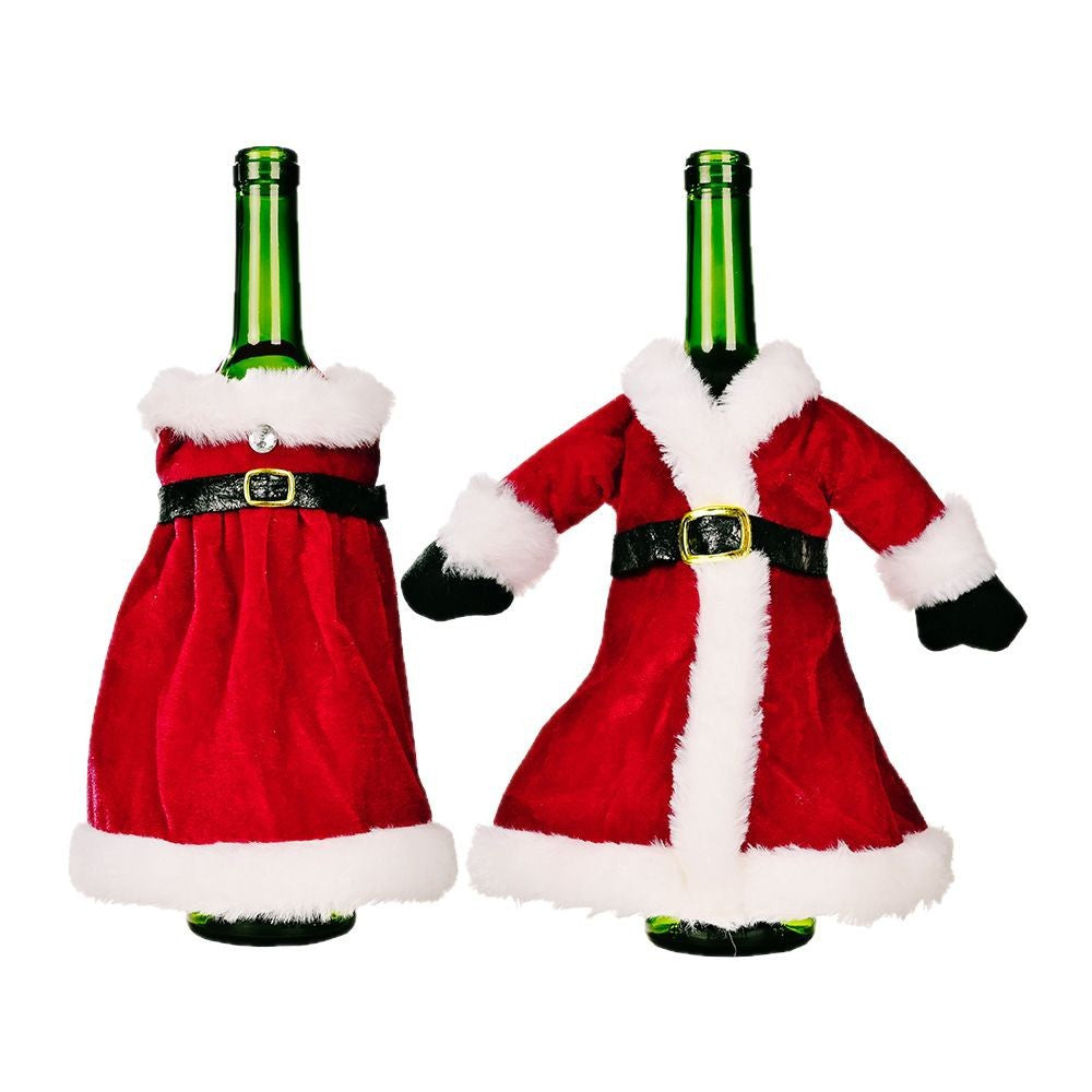 Weinflasche Weihnachtsmann Kostüm Cover