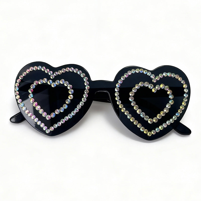Rhinestone-beschichtete herzförmige Sonnenbrille Brehn 1787141238