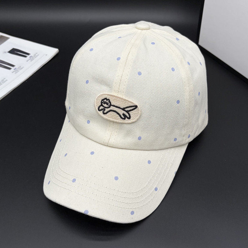 Damen Polka Dot Bestickte Baseballmütze Brehn