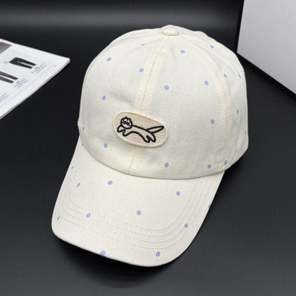 Damen Polka Dot Bestickte Baseballmütze Brehn