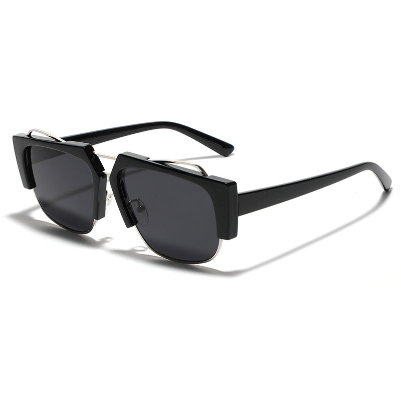 Damen trendige quadratische Sonnenbrille mit kontrastierendem Rahmen Brehn