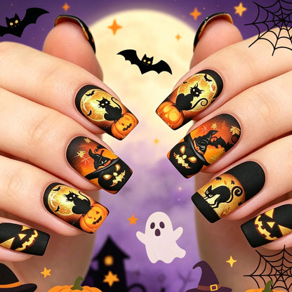 Halloween-Themen Press-On Nagelkunst Brehn